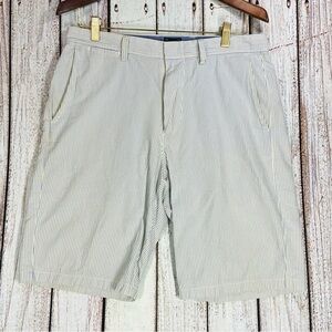 J Crew Shorts Mens Size 31 White Blue Lightweight Breathable Striped 11"…
